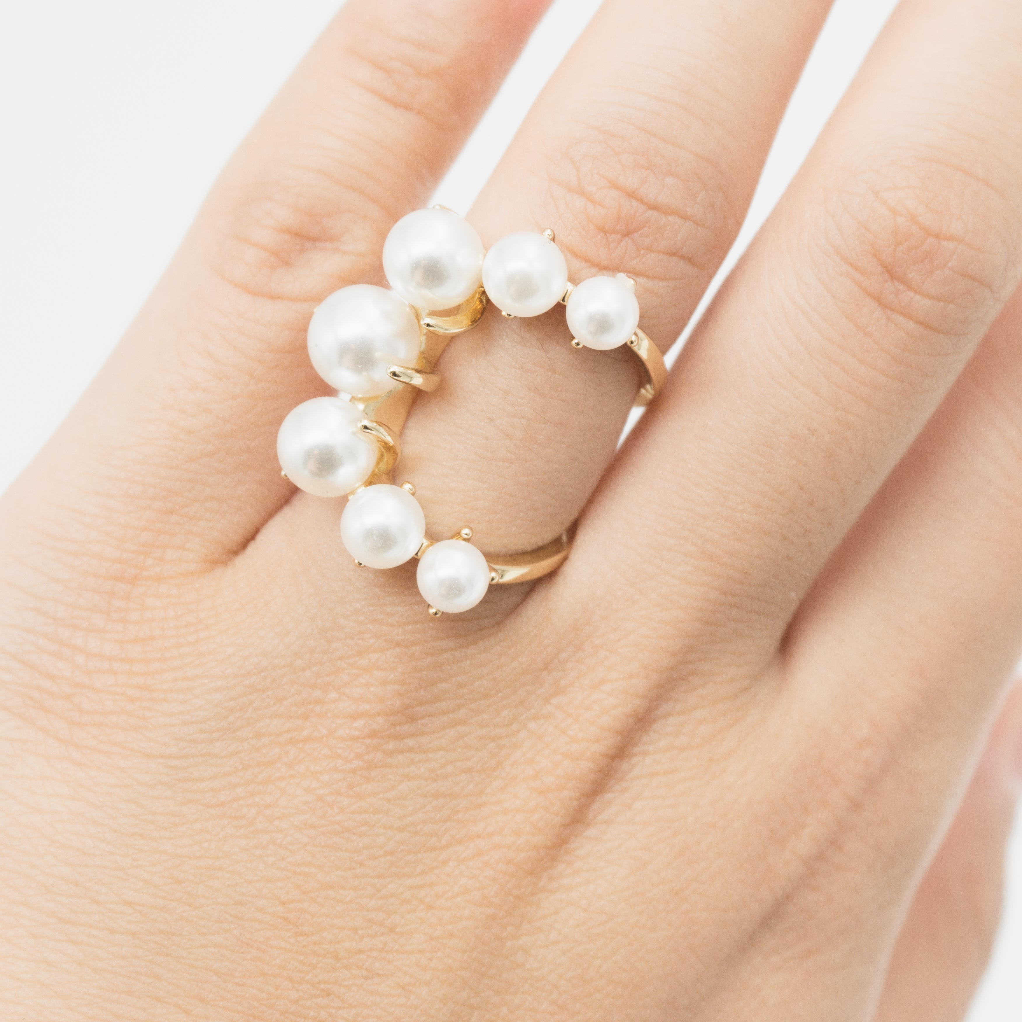 Pearl Moon Beaded Ring